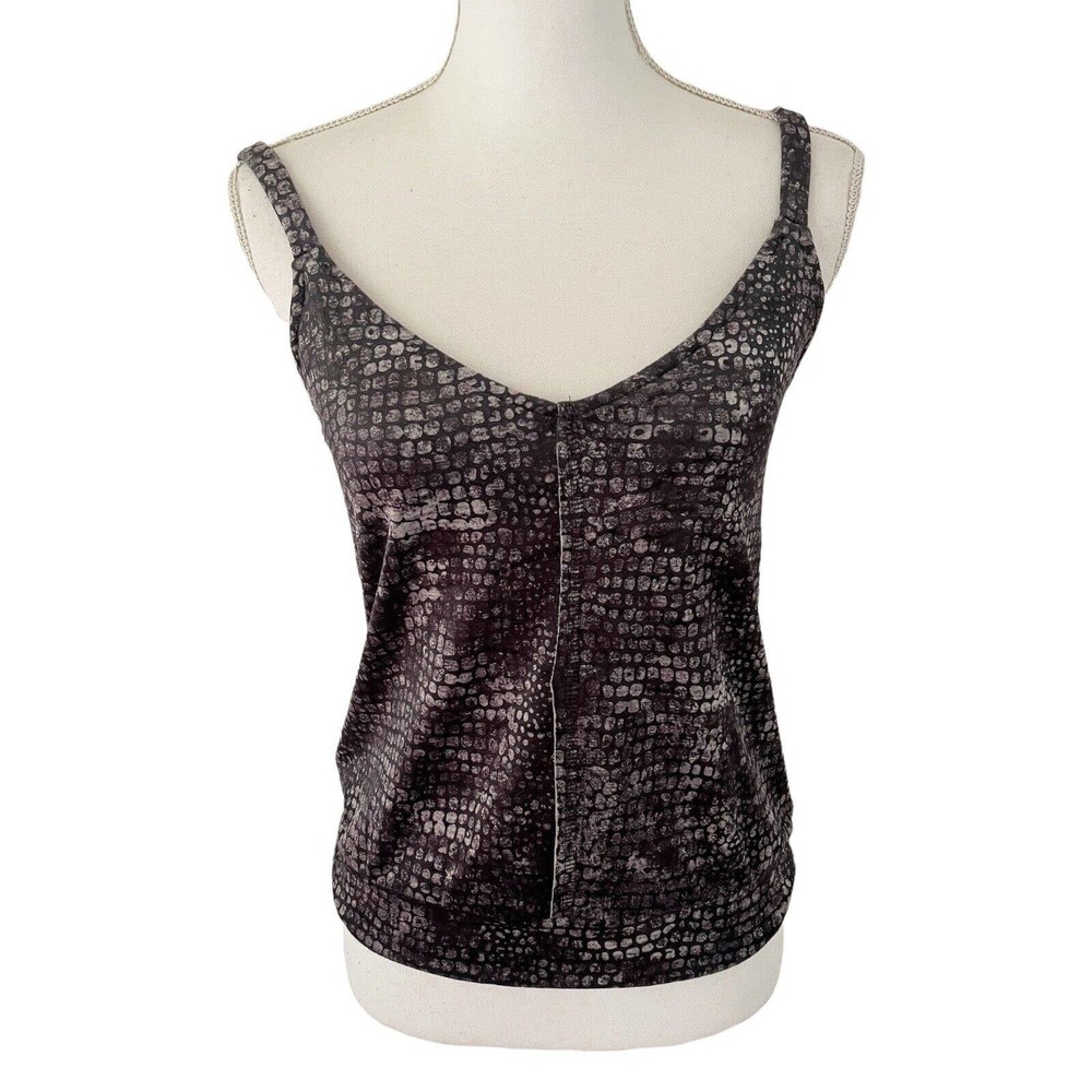 NWT Red Haute Black Gray Velvet V Neck Crop Top Size Small